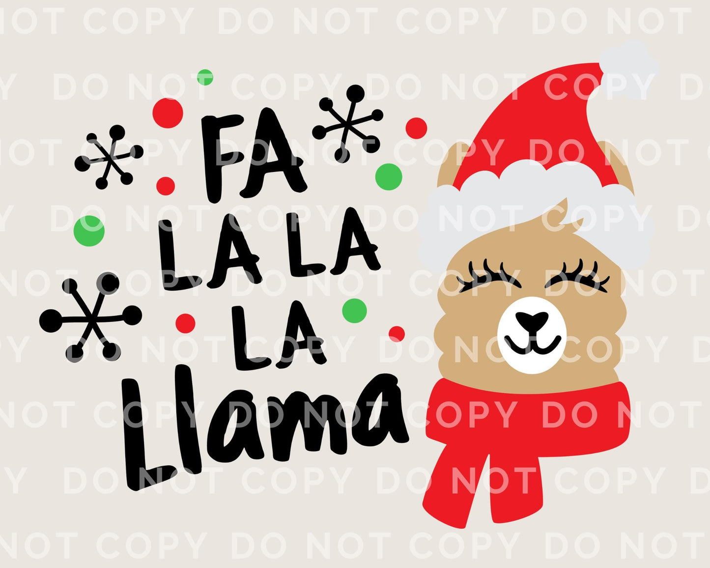 Christmas DTF Transfers, Ready to Press, Heat Transfer, Direct to Film, Holiday, Funny Kids T-shirt Transfer, Cute, Child, Fa La La La Llama