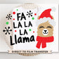 Christmas DTF Transfers, Ready to Press, Heat Transfer, Direct to Film, Holiday, Funny Kids T-shirt Transfer, Cute, Child, Fa La La La Llama