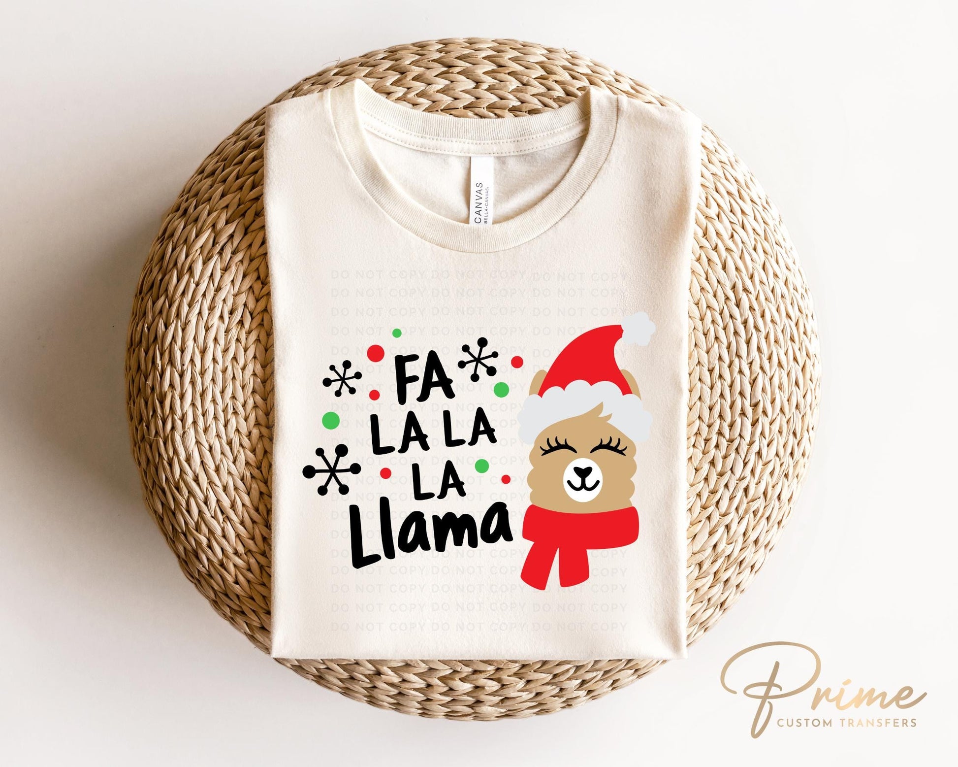 Christmas DTF Transfers, Ready to Press, Heat Transfer, Direct to Film, Holiday, Funny Kids T-shirt Transfer, Cute, Child, Fa La La La Llama
