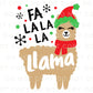 Christmas DTF Transfers, Ready to Press, Heat Transfer, Direct to Film, Holiday, Funny Kids T-shirt Transfer, Cute, Child, Fa La La La Llama