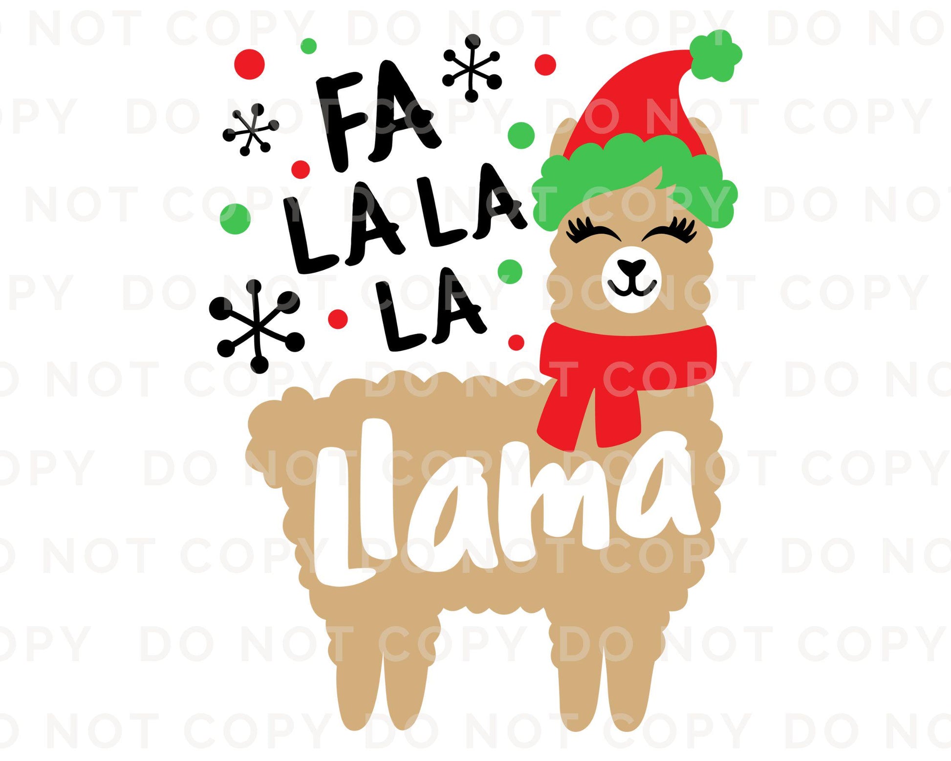 Christmas DTF Transfers, Ready to Press, Heat Transfer, Direct to Film, Holiday, Funny Kids T-shirt Transfer, Cute, Child, Fa La La La Llama