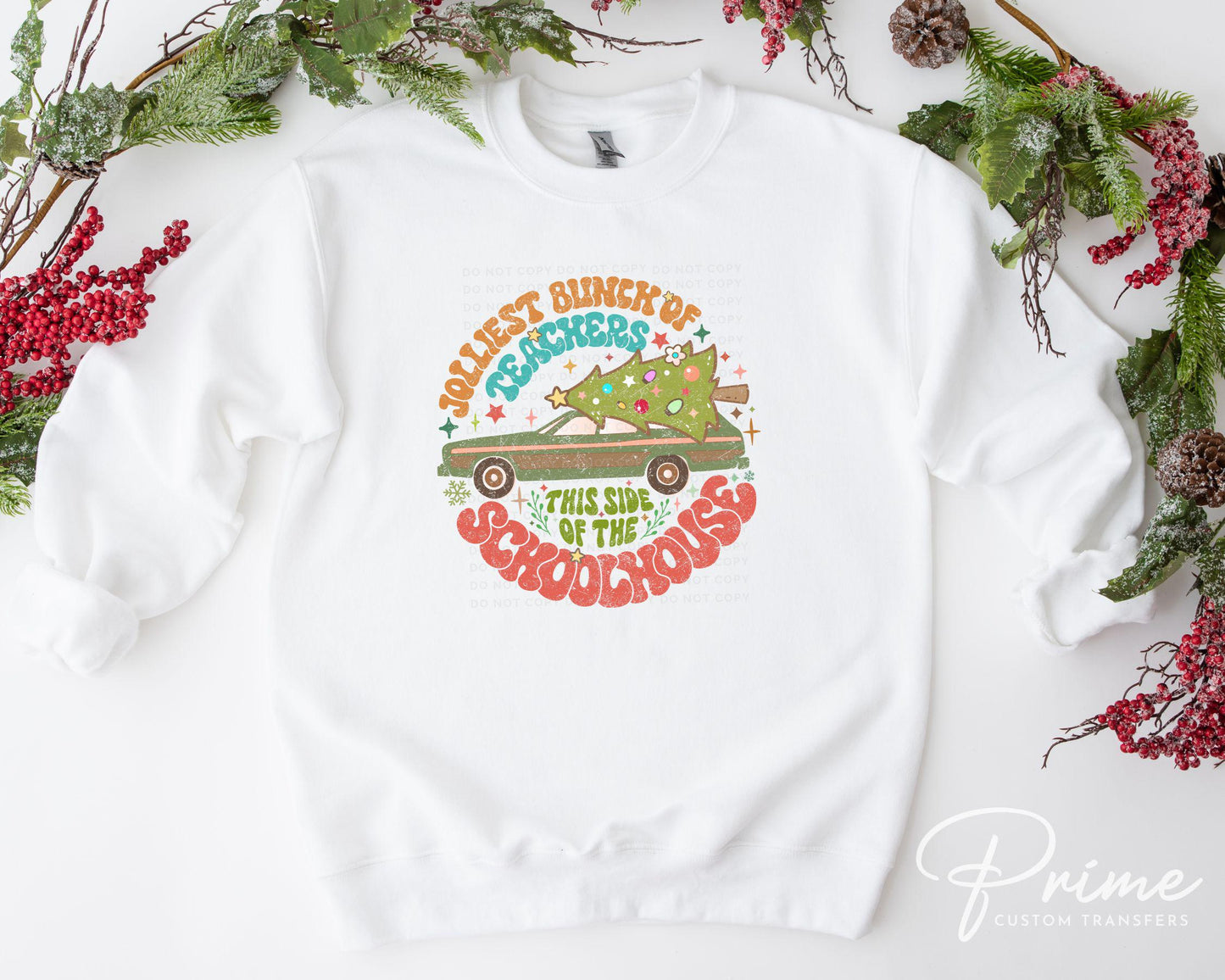 Christmas DTF Transfer, Ready to Press, T-shirt Transfer, Heat Transfer, Direct to Film, Funny Teacher Gift, Jolliest Bunch of Teachers