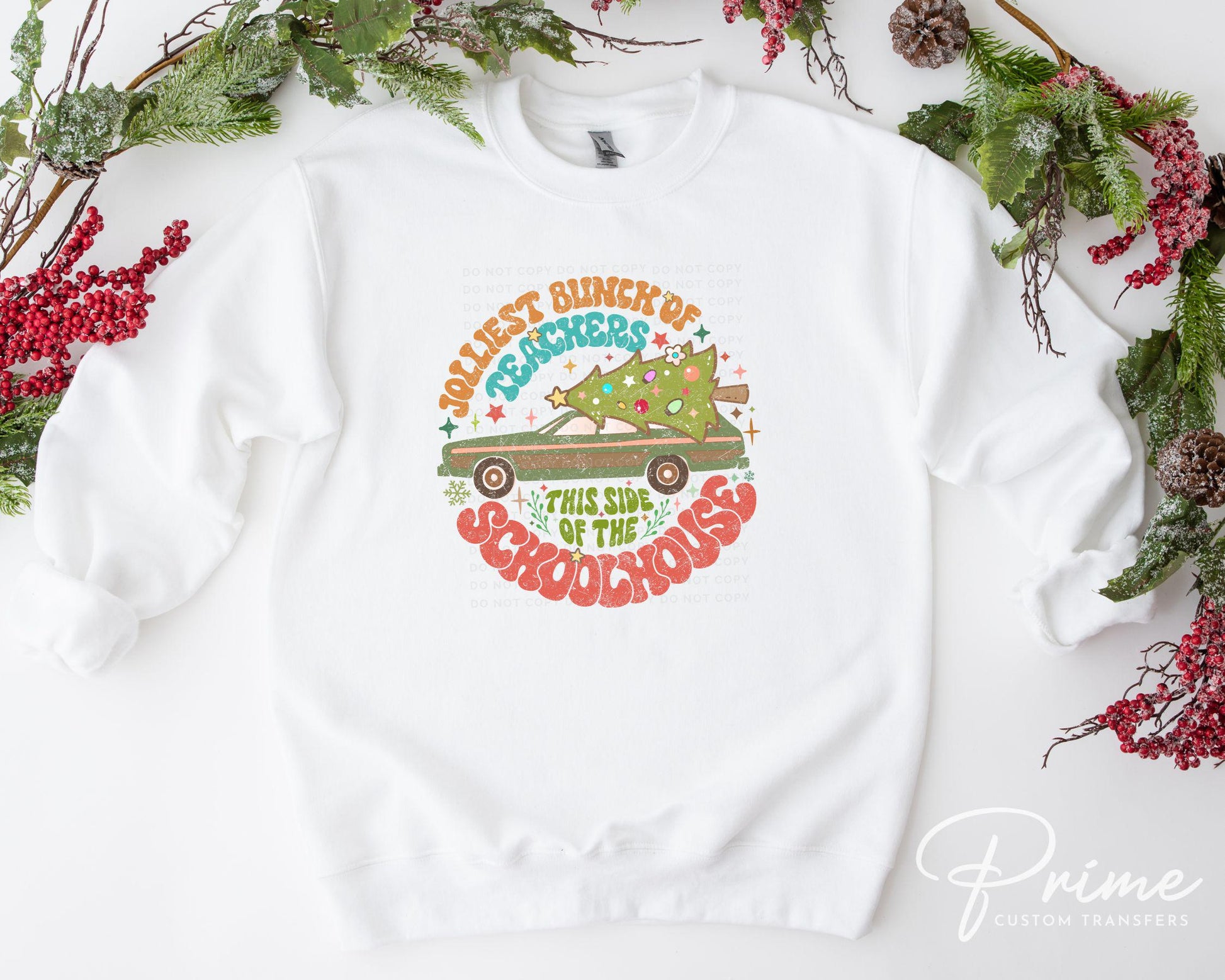 Christmas DTF Transfer, Ready to Press, T-shirt Transfer, Heat Transfer, Direct to Film, Funny Teacher Gift, Jolliest Bunch of Teachers