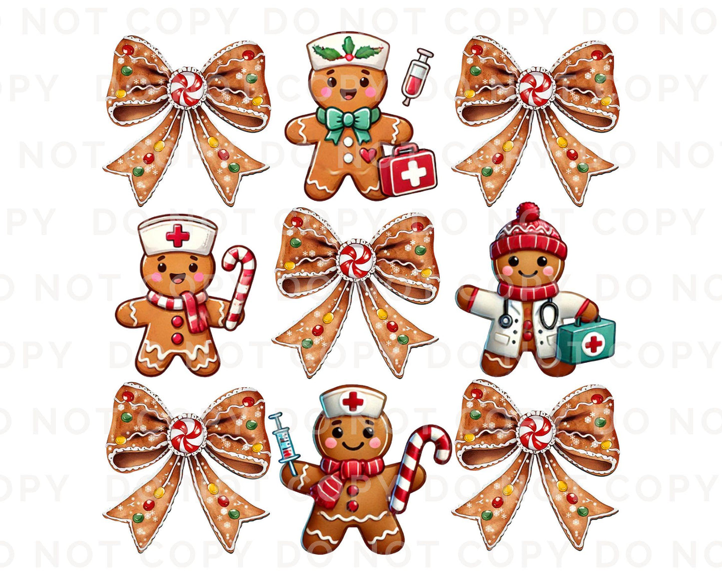 Christmas DTF Transfer, Ready to Press, T-shirt Transfer, Heat Transfer, Direct to Film, Hospital, Holiday, Coquette Gingerbread Nurse Life