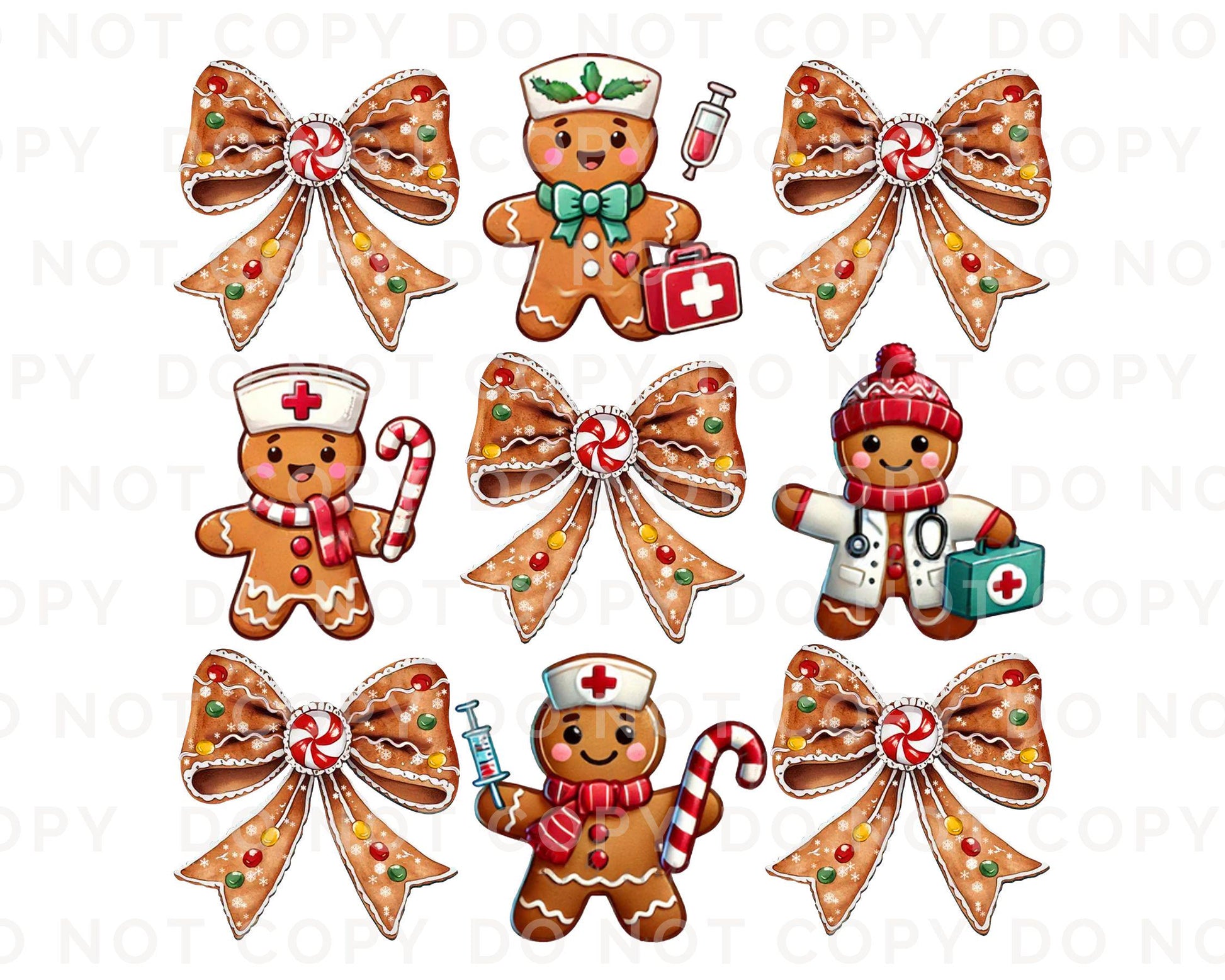 Christmas DTF Transfer, Ready to Press, T-shirt Transfer, Heat Transfer, Direct to Film, Hospital, Holiday, Coquette Gingerbread Nurse Life