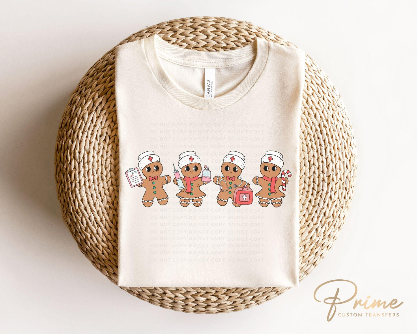 Christmas DTF Transfer, Ready to Press, T-shirt Transfer, Heat Transfer, Direct to Film, Hospital, Holiday, Doctor, Gingerbread Nurse Life