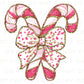 Christmas DTF Transfer, Ready to Press, T-shirt Transfers, Heat Transfer, Direct to Film, Holiday, Colorful Coquette Glitter Candy Canes