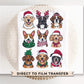 Christmas DTF Transfers, Ready to Press, T-shirt, Custom, Heat Transfer, Direct to Film, Christmas, Pet Lover, Santa Hat, Woofmas, Dog Mama