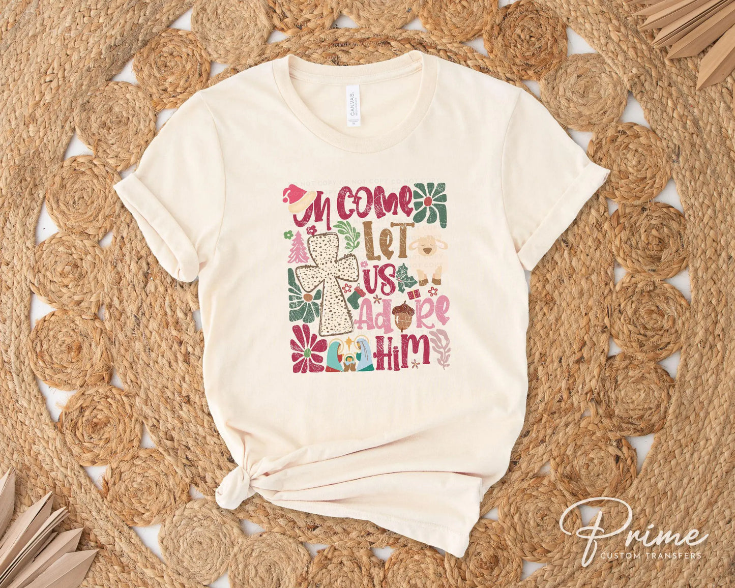 Christmas DTF Transfers, Ready to Press, T-shirt Transfers, Heat Transfer, Direct to Film, Holiday, Nativity, Baby Jesus, Boho, Christian