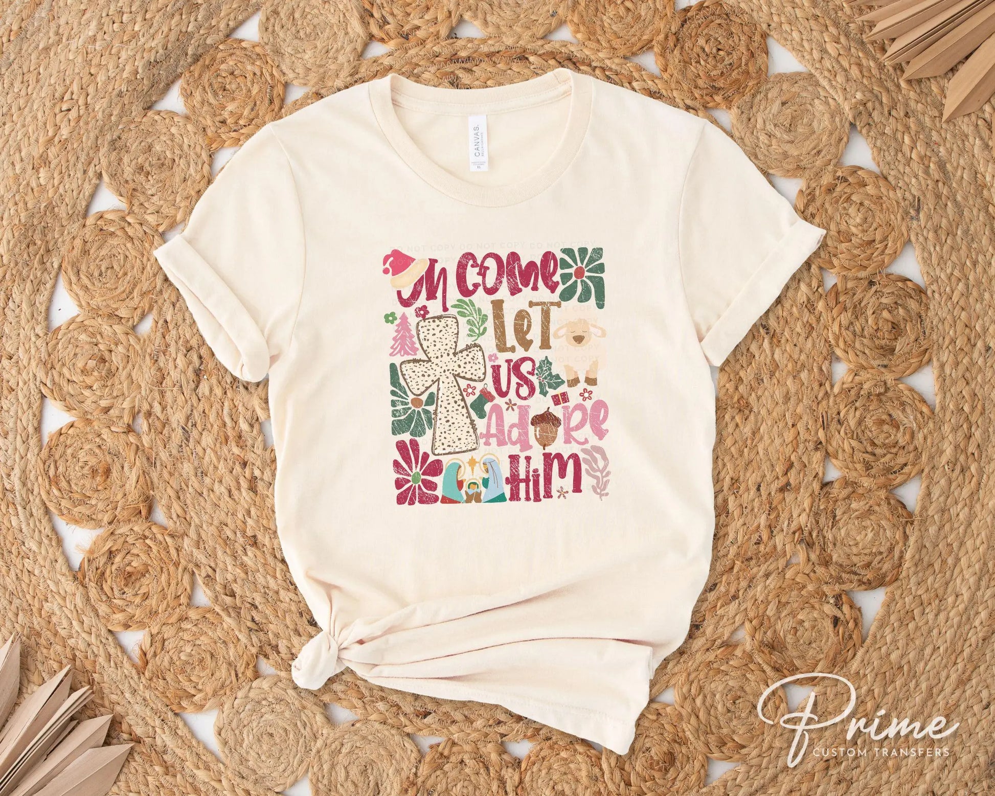 Christmas DTF Transfers, Ready to Press, T-shirt Transfers, Heat Transfer, Direct to Film, Holiday, Nativity, Baby Jesus, Boho, Christian