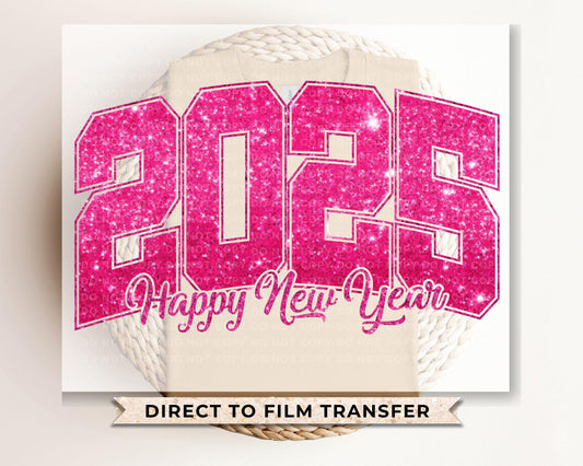 New Years DTF Transfer, Ready to Press, T-shirt Transfers, Heat Transfer, Direct to Film, Holiday, Disco, Midnight, Party, FAUX Glitter 2025