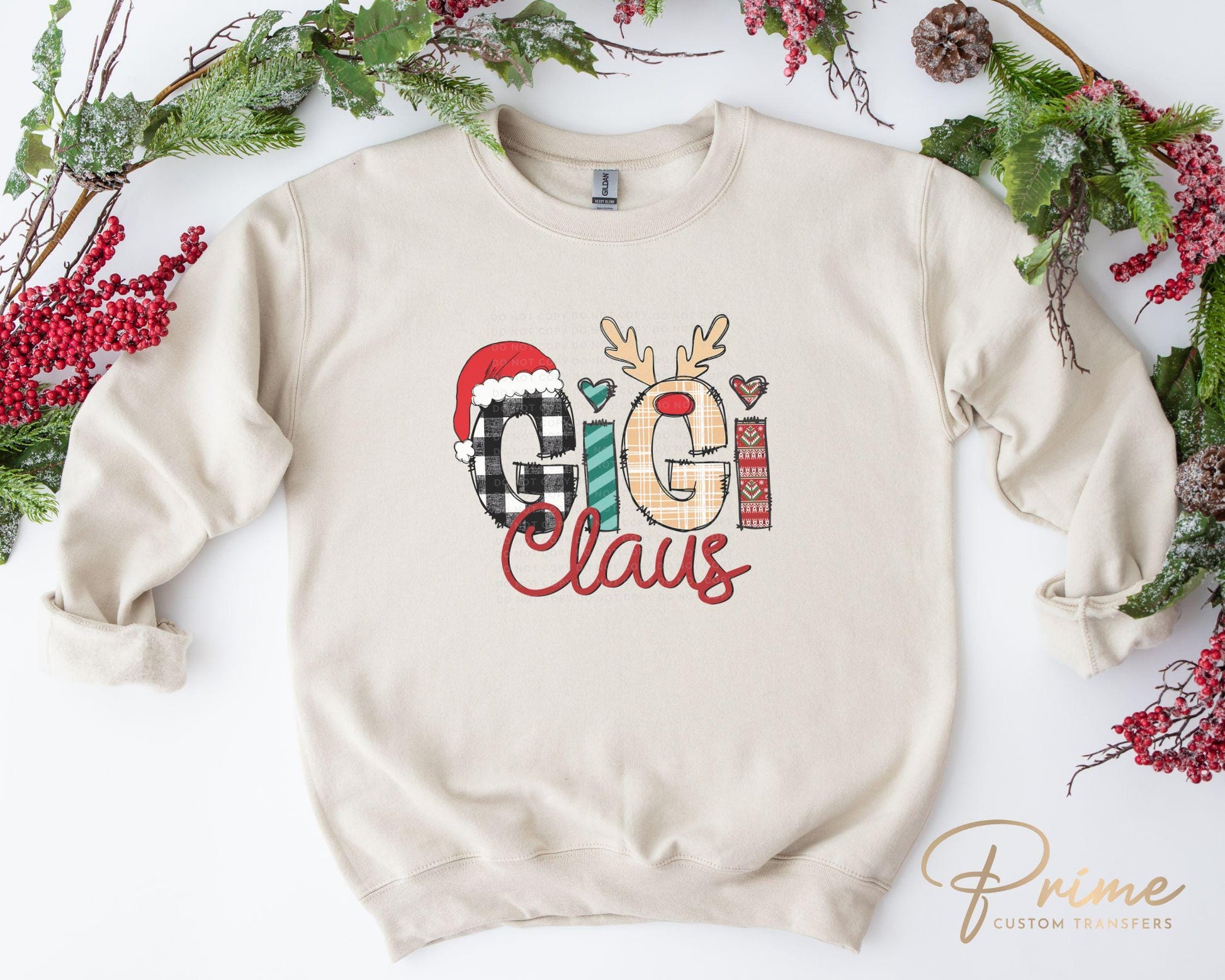 Christmas DTF Transfer, Ready to Press, T-shirt Transfers, Heat Transfer, Direct to Film, Matching Family, Doodle, Grandma, Gigi Claus