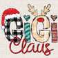 Christmas DTF Transfer, Ready to Press, T-shirt Transfers, Heat Transfer, Direct to Film, Matching Family, Doodle, Grandma, Gigi Claus