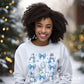 Winter DTF Transfers, Ready to Press, T-shirt Transfers, Heat Transfer, Direct to Film, Holiday, Light Blue, Snow, Coquette Bows and Snowmen