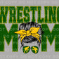 Wrestling Mom DTF Transfer, Ready to Press, T-shirt Transfer, Heat Transfer, Direct to Film, Wrestle, Mat, Pin, Sport, Bun, Green and Yellow