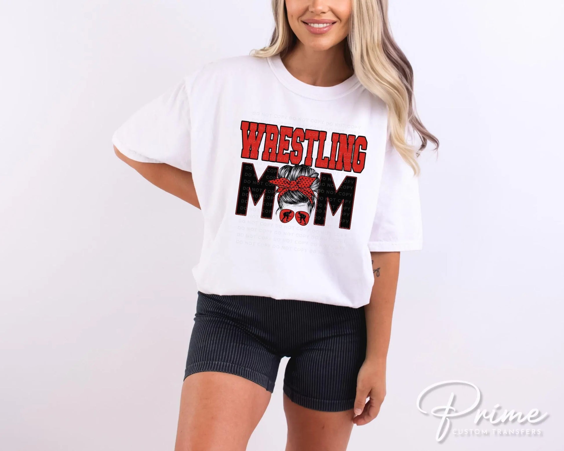 Wrestling Mom DTF Transfer, Ready to Press, T-shirt Transfer, Heat Transfer, Direct to Film, Wrestle, Mat, Pin, Sport, Bun, Red and Black