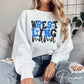 Wrestling Mom DTF Transfer, Ready to Press, T-shirt Transfer, Heat Transfer, Direct to Film, Wrestle, Sport, FAUX Glitter, Royal Blue, Black