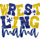 Wrestling Mom DTF Transfer, Ready to Press, T-shirt Transfer, Heat Transfer, Direct to Film, Wrestle, Sport, FAUX Glitter, Yellow and Blue