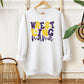 Wrestling Mom DTF Transfer, Ready to Press, T-shirt Transfer, Heat Transfer, Direct to Film, Wrestle, Sport, FAUX Glitter, Yellow and Purple