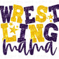 Wrestling Mom DTF Transfer, Ready to Press, T-shirt Transfer, Heat Transfer, Direct to Film, Wrestle, Sport, FAUX Glitter, Yellow and Purple