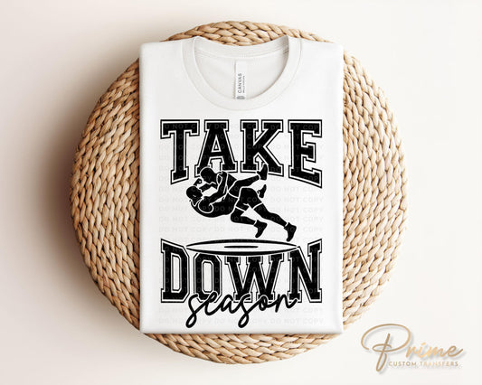 Wrestling DTF Transfer, Ready to Press, T-shirt Transfer, Heat Transfer, Direct to Film, Wrestle, Sports Mom, Spirit, Pin, Take Down Season
