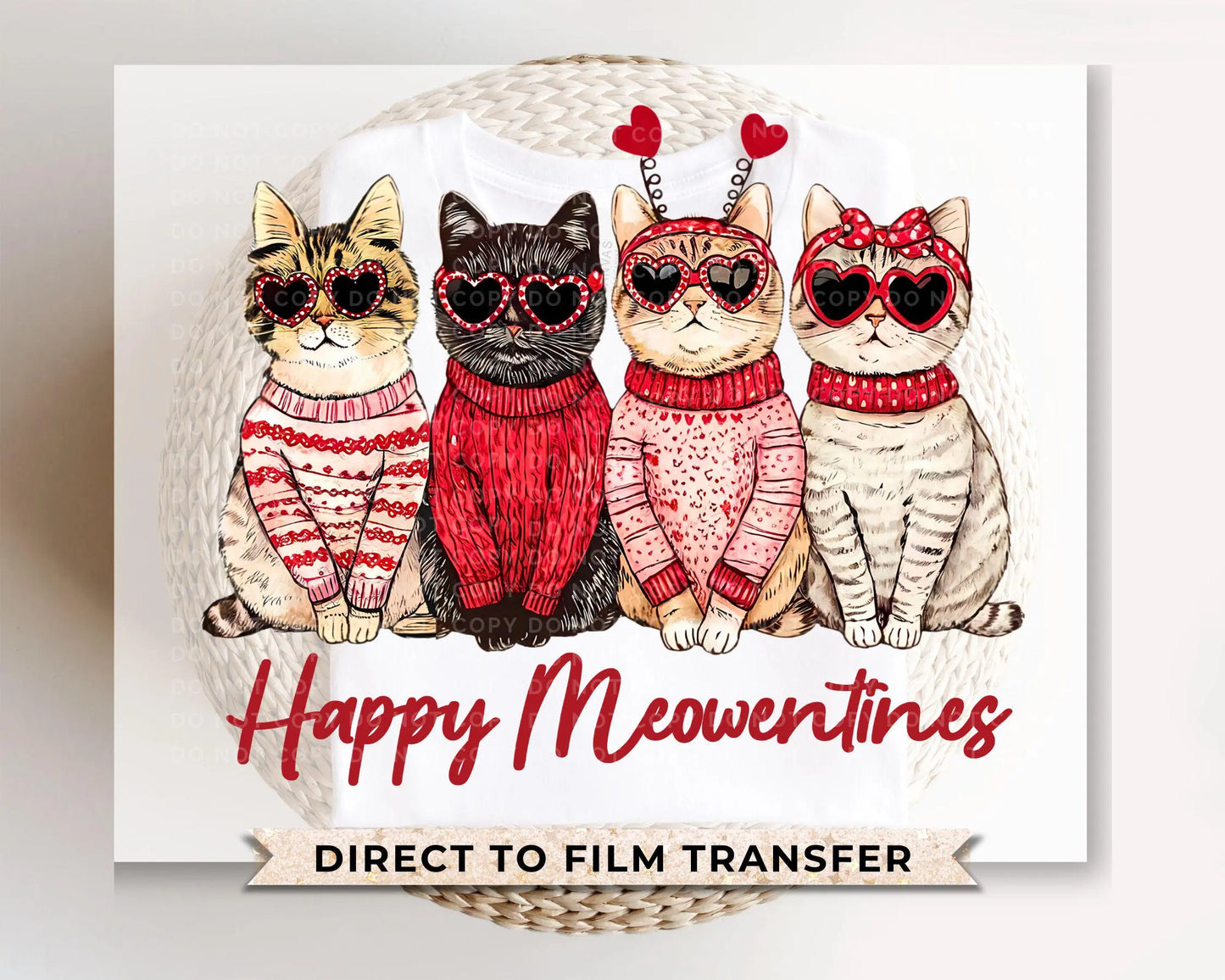 Valentine's Day DTF Transfers, Ready to Press, T-shirt Transfers, Heat Transfer, Direct to Film, Holiday, Pet Mom, Heart, Love, Cat Lover