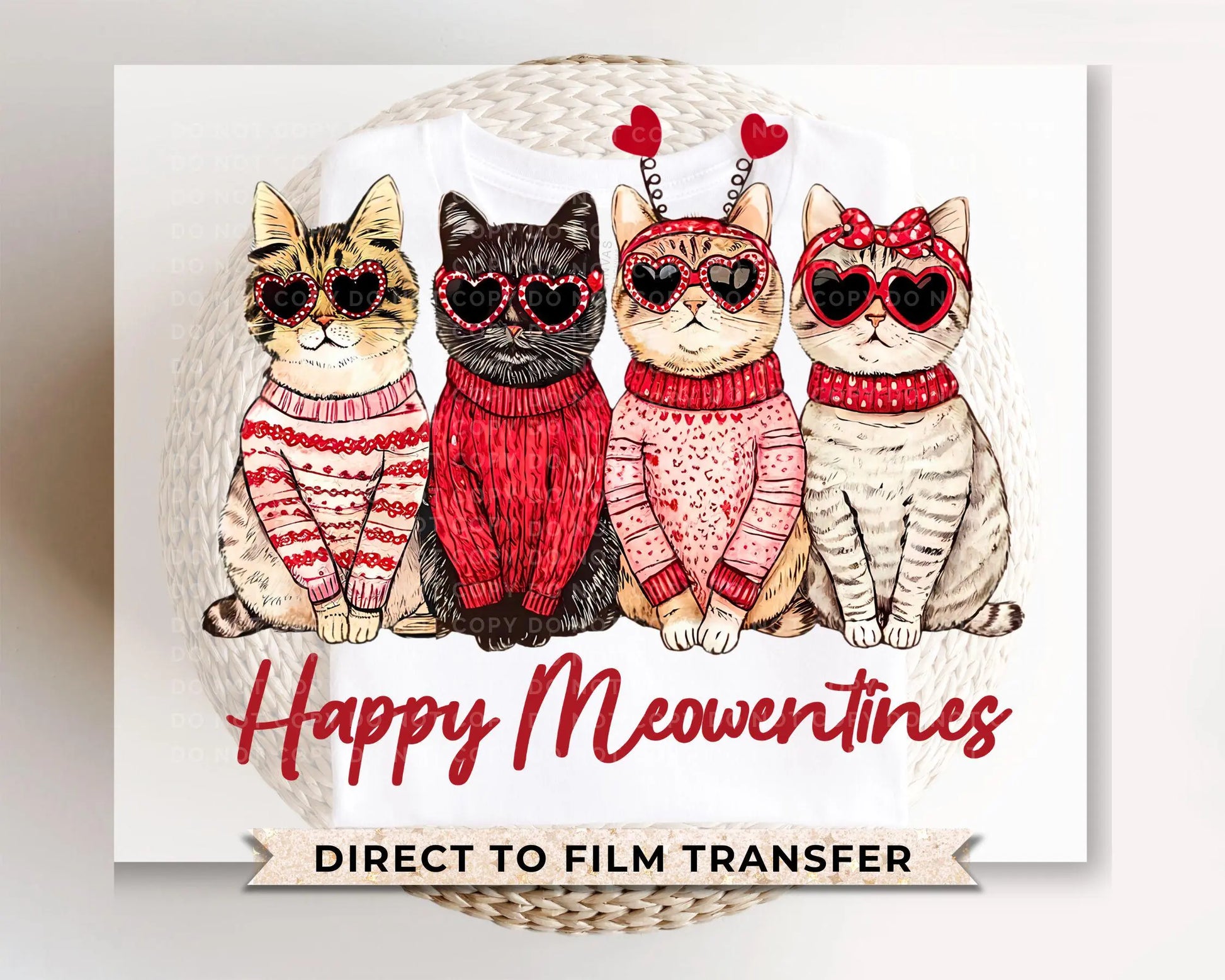Valentine's Day DTF Transfers, Ready to Press, T-shirt Transfers, Heat Transfer, Direct to Film, Holiday, Pet Mom, Heart, Love, Cat Lover