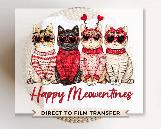 Valentine's Day DTF Transfers, Ready to Press, T-shirt Transfers, Heat Transfer, Direct to Film, Holiday, Pet Mom, Heart, Love, Cat Lover