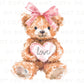 Valentine's Day DTF Transfers, Ready to Press, T-shirt Transfers, Heat Transfer, Direct to Film, Trendy, Girly, Coquette Bear With Heart