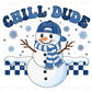 Winter DTF Transfers, Ready to Press, T-shirt Transfers, Heat Transfer, Direct to Film, Checkered, Snowman, Kid Boy Girl, Funny, Chill Dude