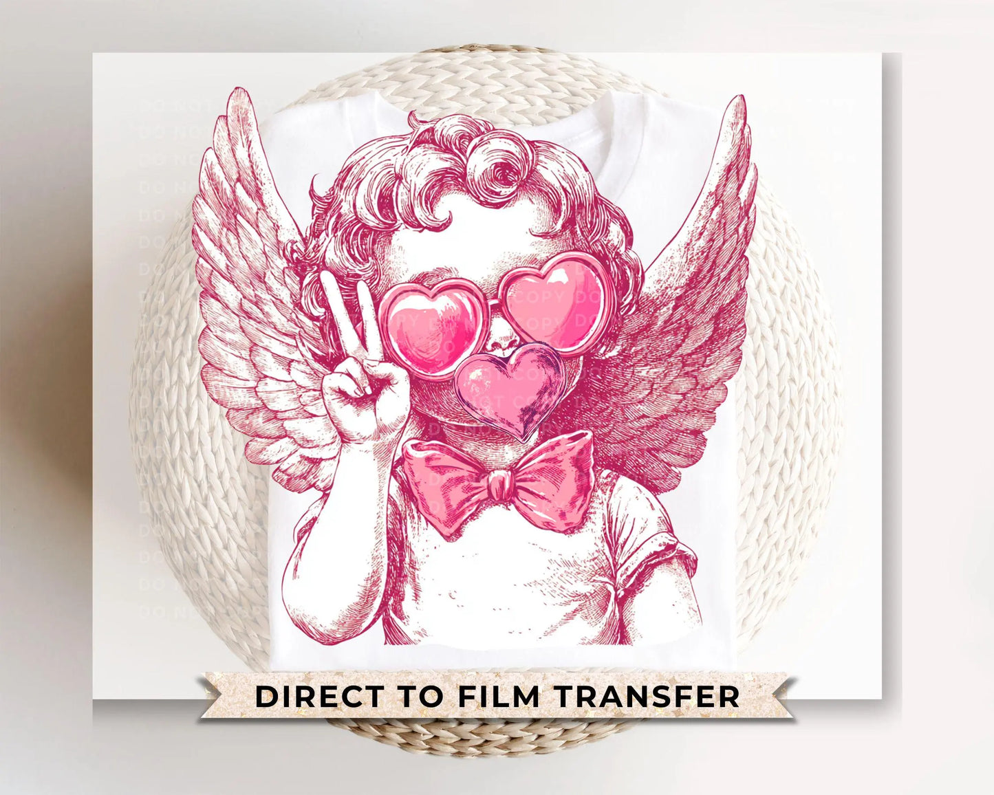Valentine DTF Transfers, Ready to Press, T-shirt Transfers, Heat Transfer, Direct to Film, Holiday, Love, Bubblegum, Sunglasses, Funny Cupid
