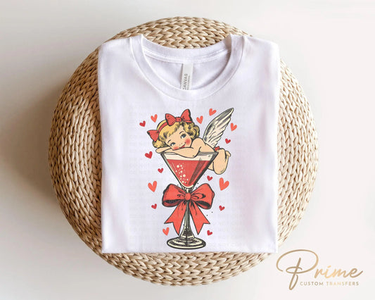 Valentine's Day DTF Transfer, Ready to Press, T-shirt Transfer, Heat Transfer, Direct to Film, Cupid Coquette, Galentine, Valentines Martini