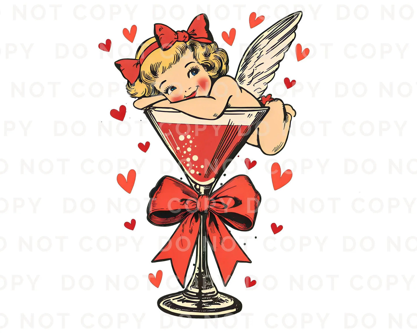 Valentine's Day DTF Transfer, Ready to Press, T-shirt Transfer, Heat Transfer, Direct to Film, Cupid Coquette, Galentine, Valentines Martini