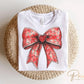 Valentine DTF Transfers, Ready to Press, T-shirt Transfers, Heat Transfer, Direct to Film, Holiday, Faux Glitter, Pink Coquette Heart Bow
