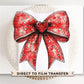 Valentine DTF Transfers, Ready to Press, T-shirt Transfers, Heat Transfer, Direct to Film, Holiday, Faux Glitter, Pink Coquette Heart Bow