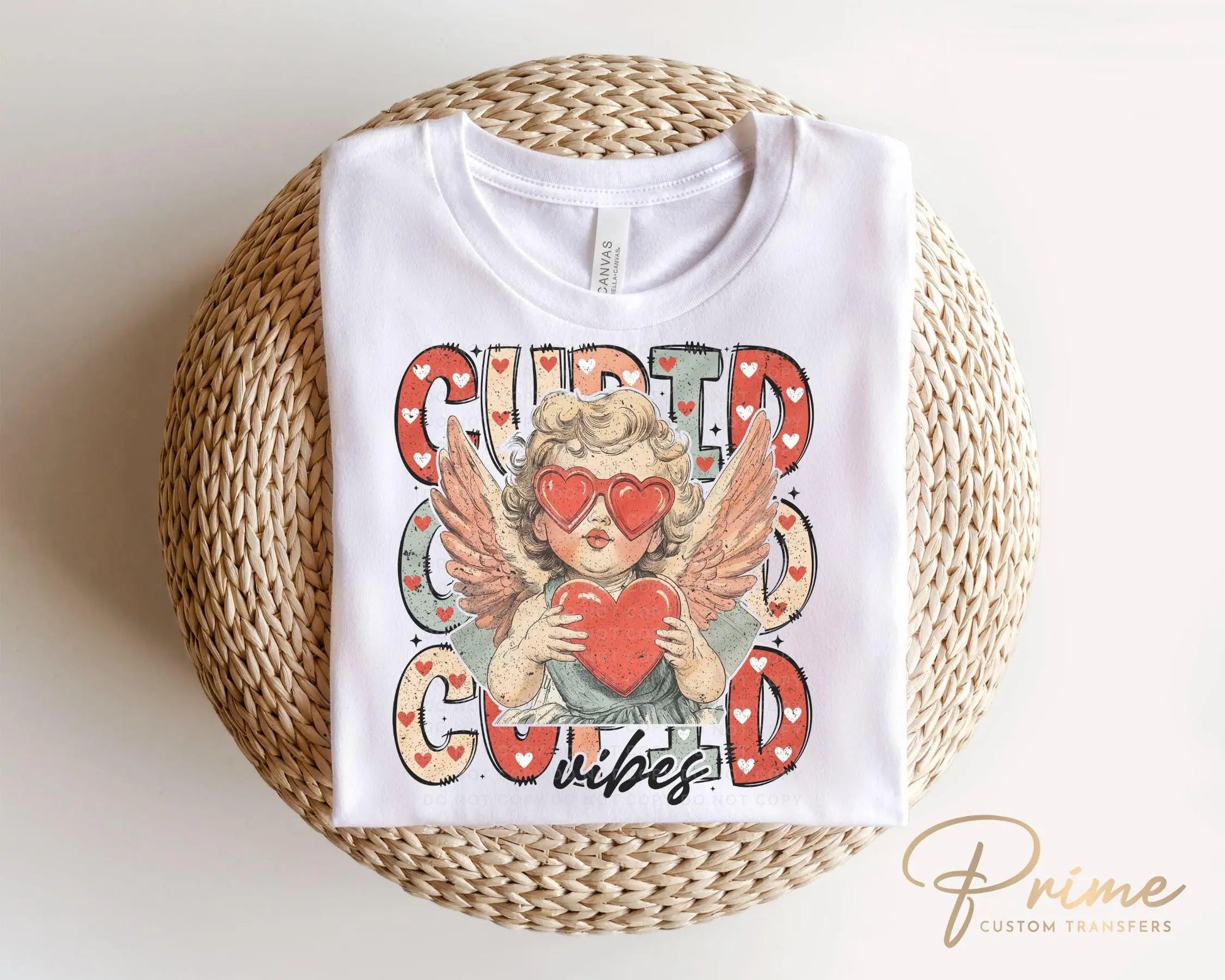 Valentine's Day DTF Transfer, Ready to Press, T-shirt Transfer, Heat Transfer, Direct to Film, Heart Sunglasses, Trendy, Cute Cupid