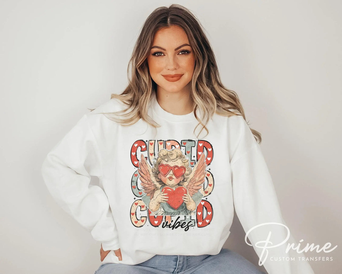 Valentine's Day DTF Transfer, Ready to Press, T-shirt Transfer, Heat Transfer, Direct to Film, Heart Sunglasses, Trendy, Cute Cupid