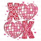 Valentine's Day DTF Transfer, Ready to Press, T-shirt Transfer, Heat Transfer, Direct to Film, Holiday, FAUX Glitter, Disco Ball Hearts XOXO