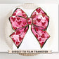 Valentine DTF Transfers, Ready to Press, T-shirt Transfers, Heat Transfer, Direct to Film, Holiday, Faux Glitter, Pink Coquette Heart Bow