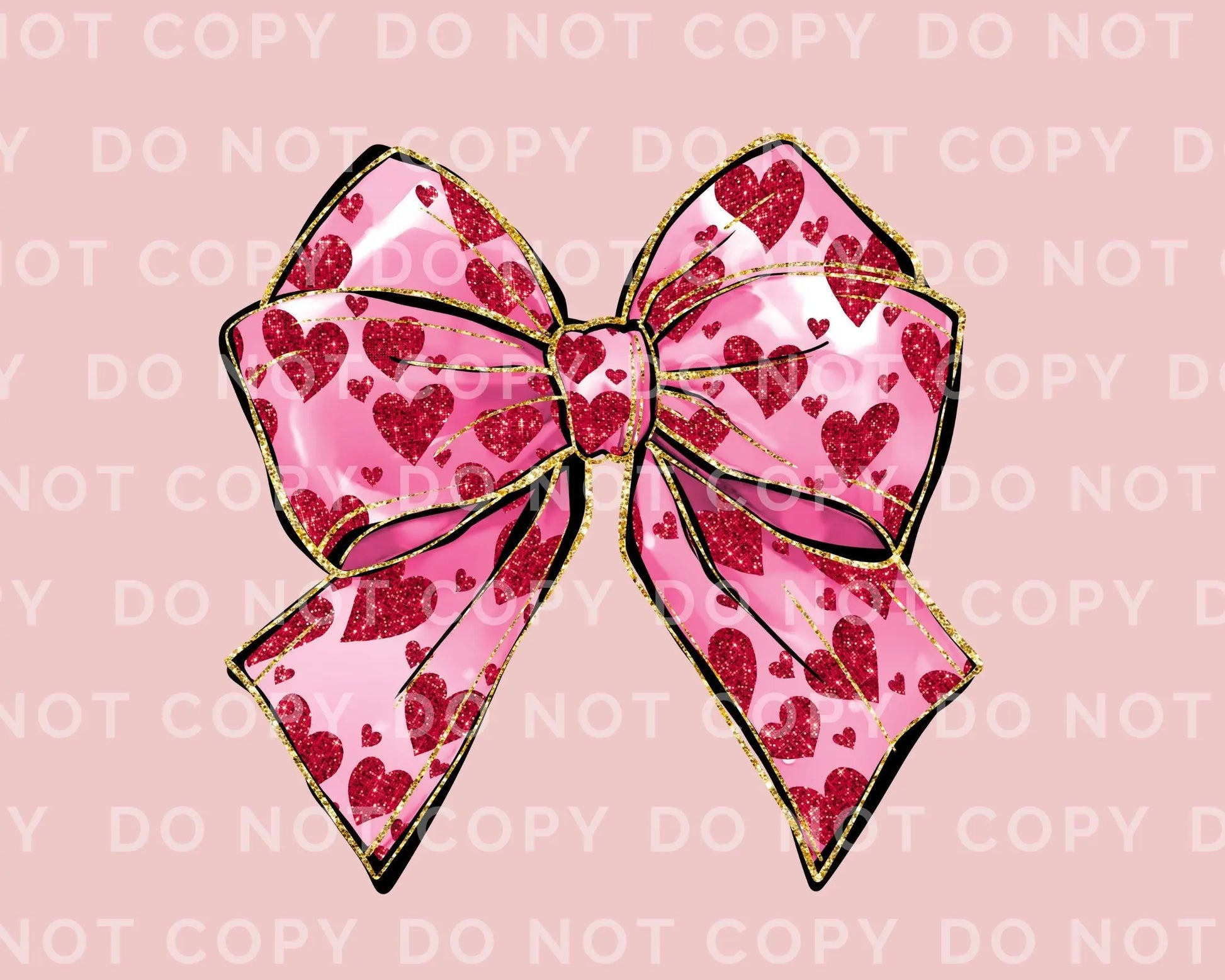 Valentine DTF Transfers, Ready to Press, T-shirt Transfers, Heat Transfer, Direct to Film, Holiday, Faux Glitter, Pink Coquette Heart Bow