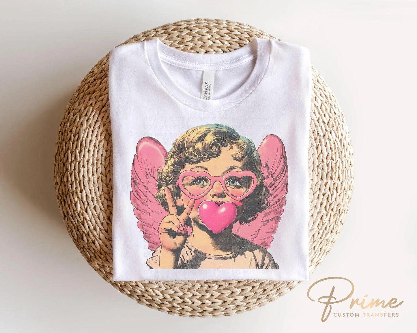 Valentine DTF Transfers, Ready to Press, T-shirt Transfers, Heat Transfer, Direct to Film, Holiday, Love, Bubblegum, Sunglasses, Funny Cupid