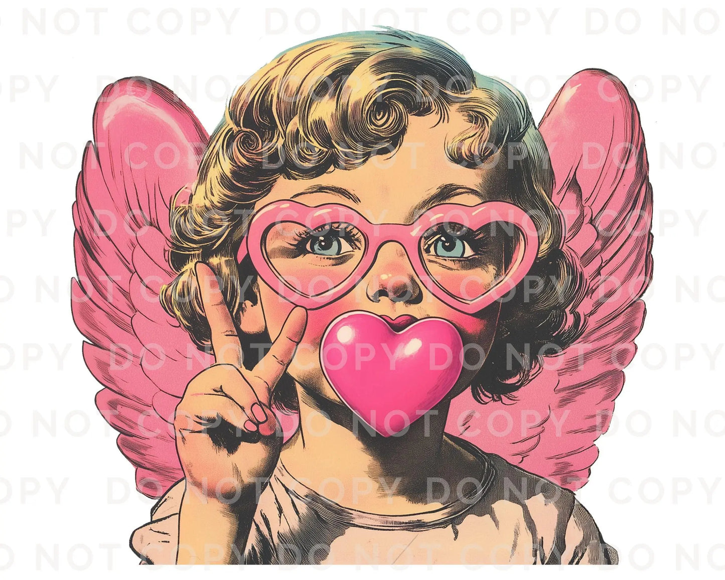 Valentine DTF Transfers, Ready to Press, T-shirt Transfers, Heat Transfer, Direct to Film, Holiday, Love, Bubblegum, Sunglasses, Funny Cupid