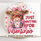 Valentine's Day DTF Transfers, Ready to Press, T-shirt Transfers, Heat Transfer, Direct to Film, Holiday, Kids, Hearts, Cute Highland Cow