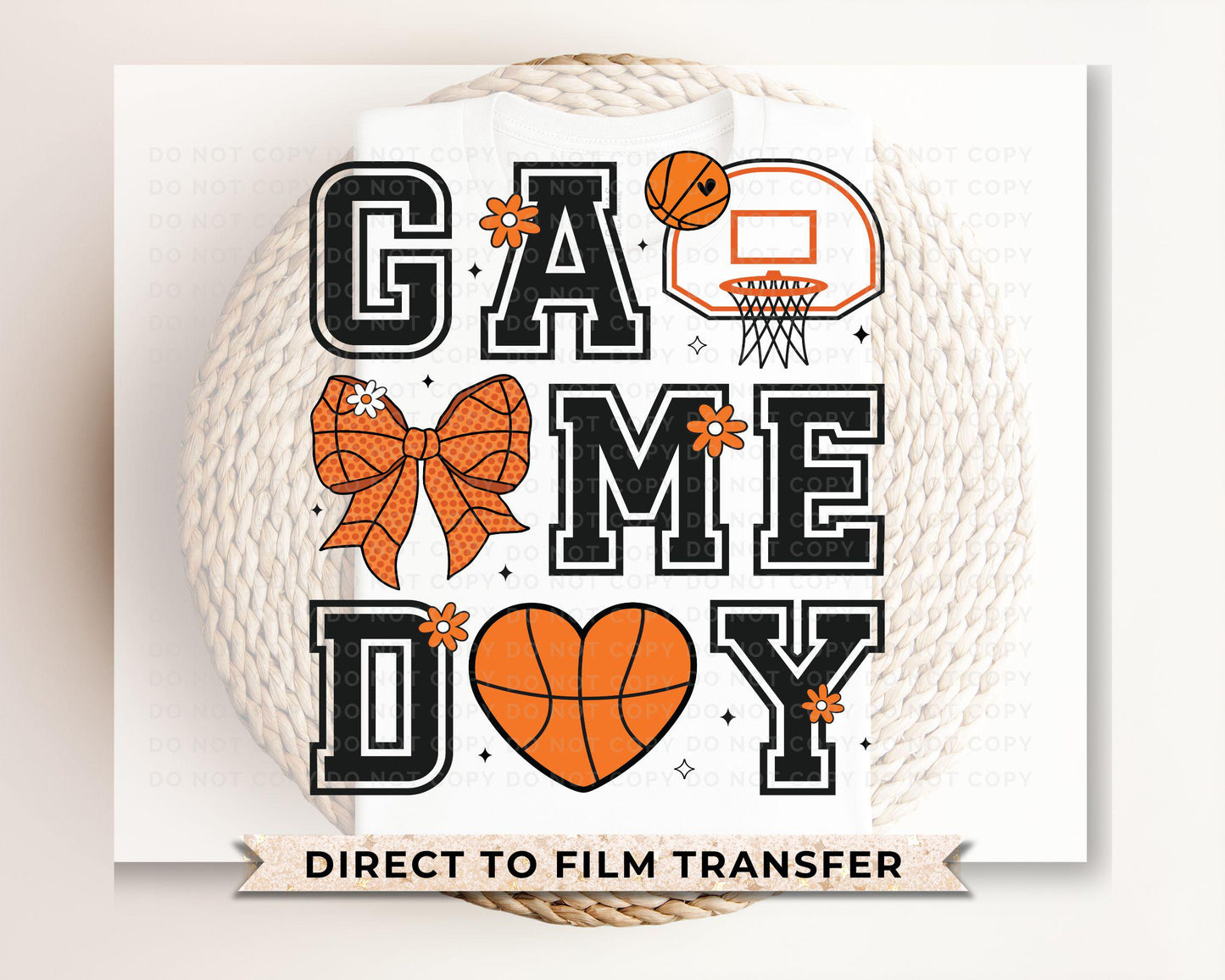 Basketball DTF Transfers, Ready to Press, T-shirt Transfers, Heat Transfer, Direct to Film, Sports Mom, Coquette Bow, Game Day, Trendy