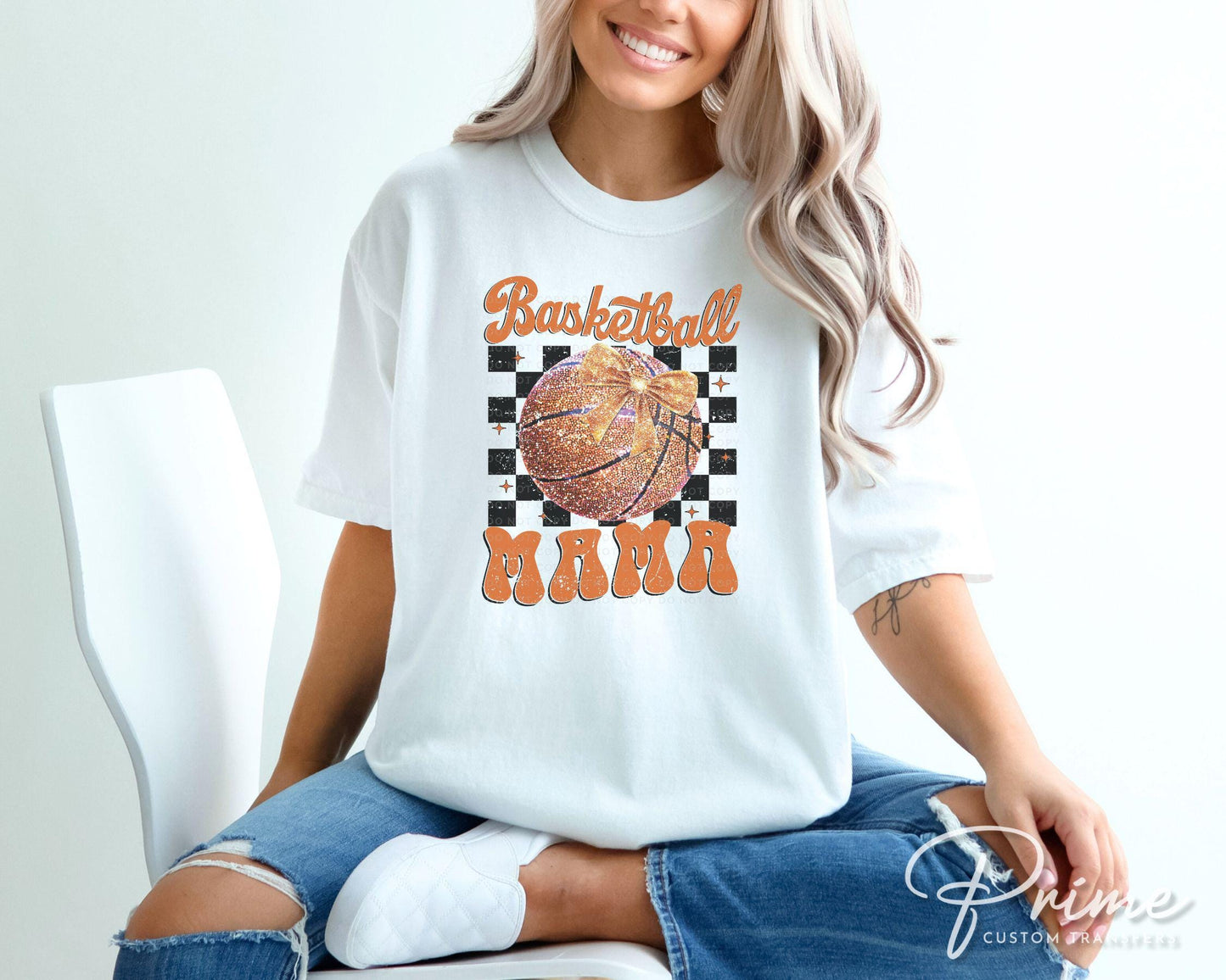 Basketball DTF Transfers, Ready to Press, T-shirt Transfers, Heat Transfer, Direct to Film, Sports Mom, Coquette Bow, Game Day, Trendy