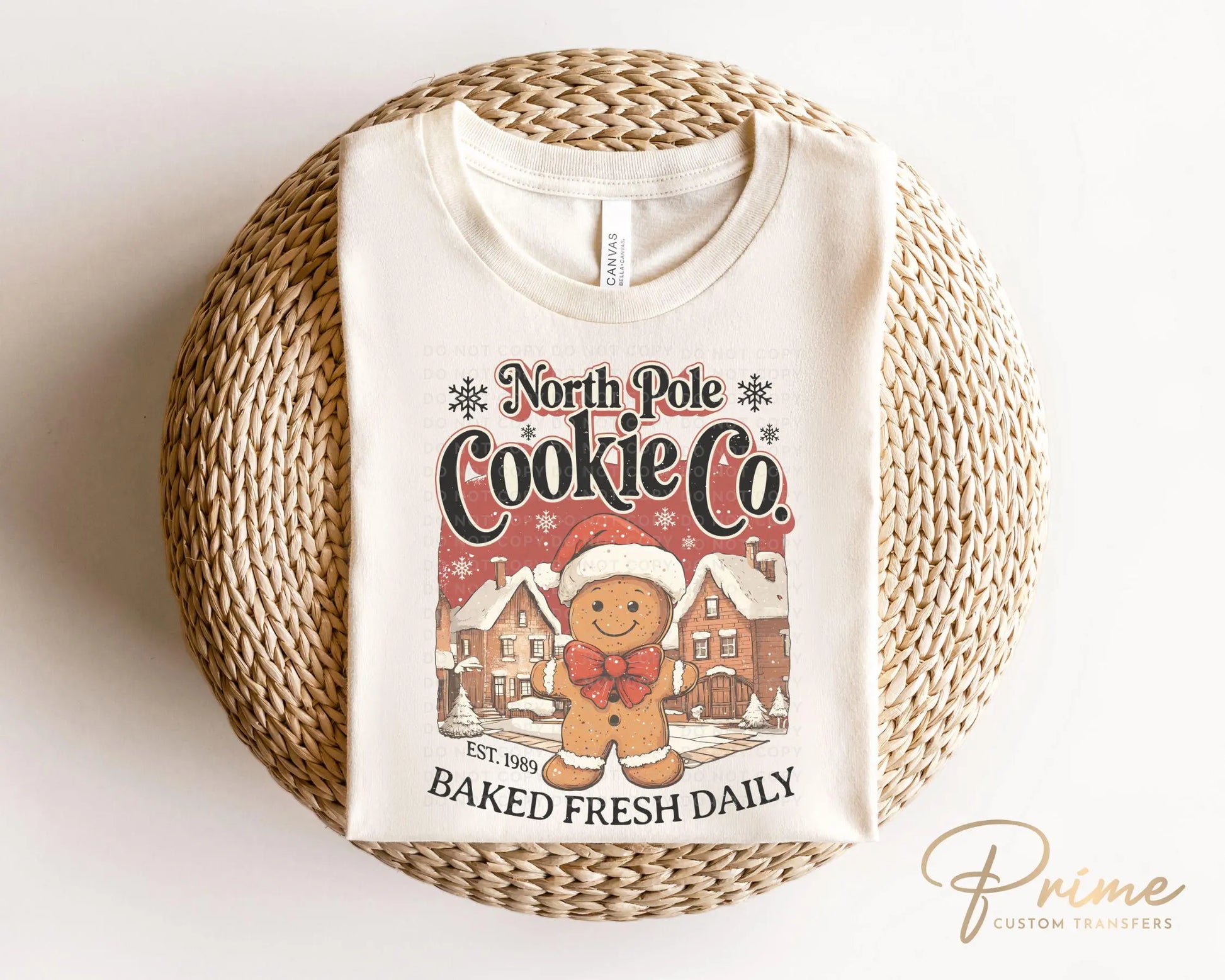 Christmas DTF Transfers, Ready to Press, T-shirt Transfers, Heat Transfer, Direct to Film, Holiday, North Pole, Gingerbread Man Cookie Co