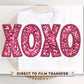 Valentine DTF Transfers, Ready to Press, T-shirt Transfers, Heat Transfer, Direct to Film, Holiday, Sparkle, Faux Sequin Pink Glitter XOXO