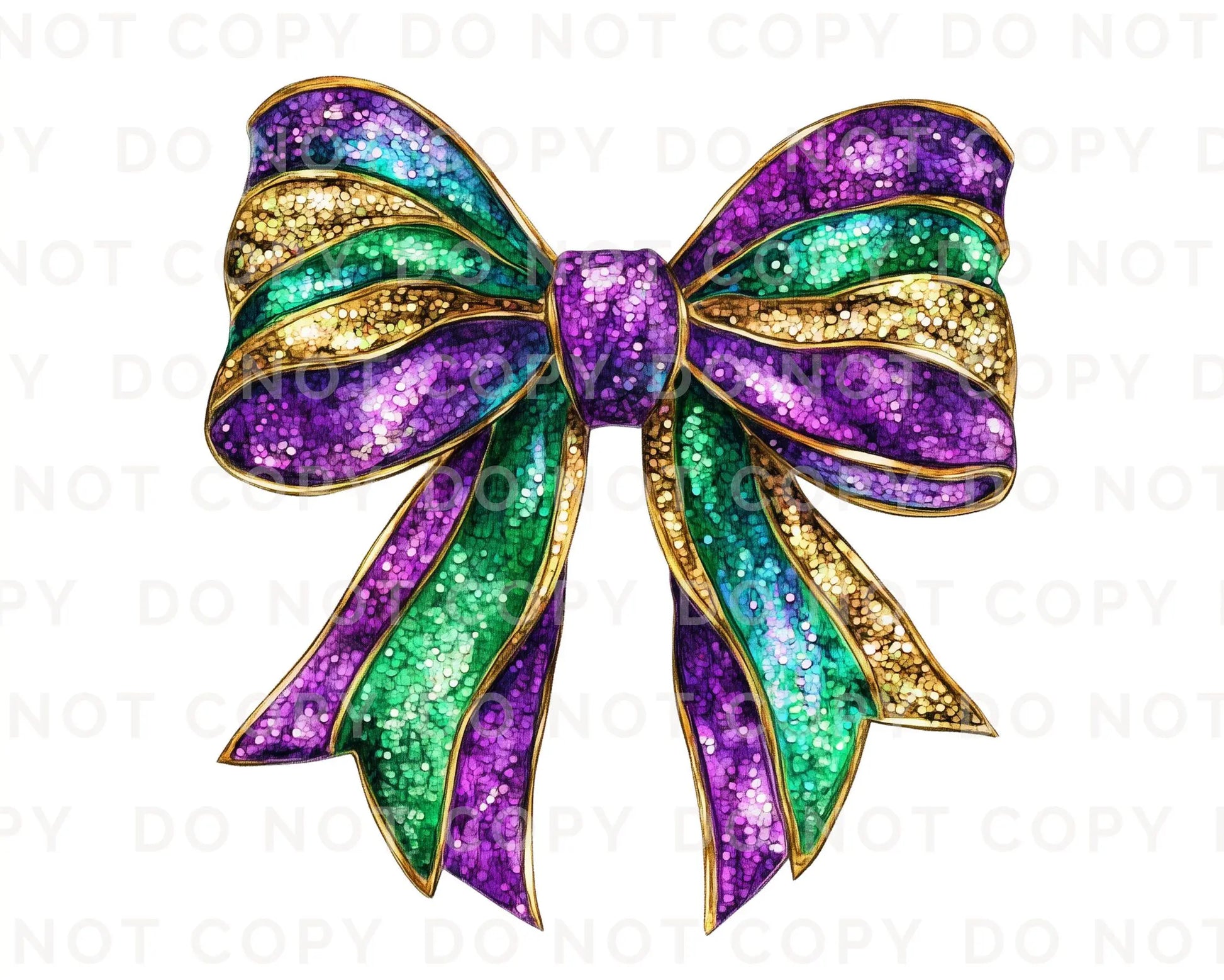 Mardi Gras DTF Transfer, Ready to Press, T-shirt Transfer, Heat Transfer, Direct to Film, Louisiana New Orleans, Coquette Bow FAUX Glitter