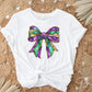 Mardi Gras DTF Transfer, Ready to Press, T-shirt Transfer, Heat Transfer, Direct to Film, Louisiana New Orleans, Coquette Bow FAUX Glitter