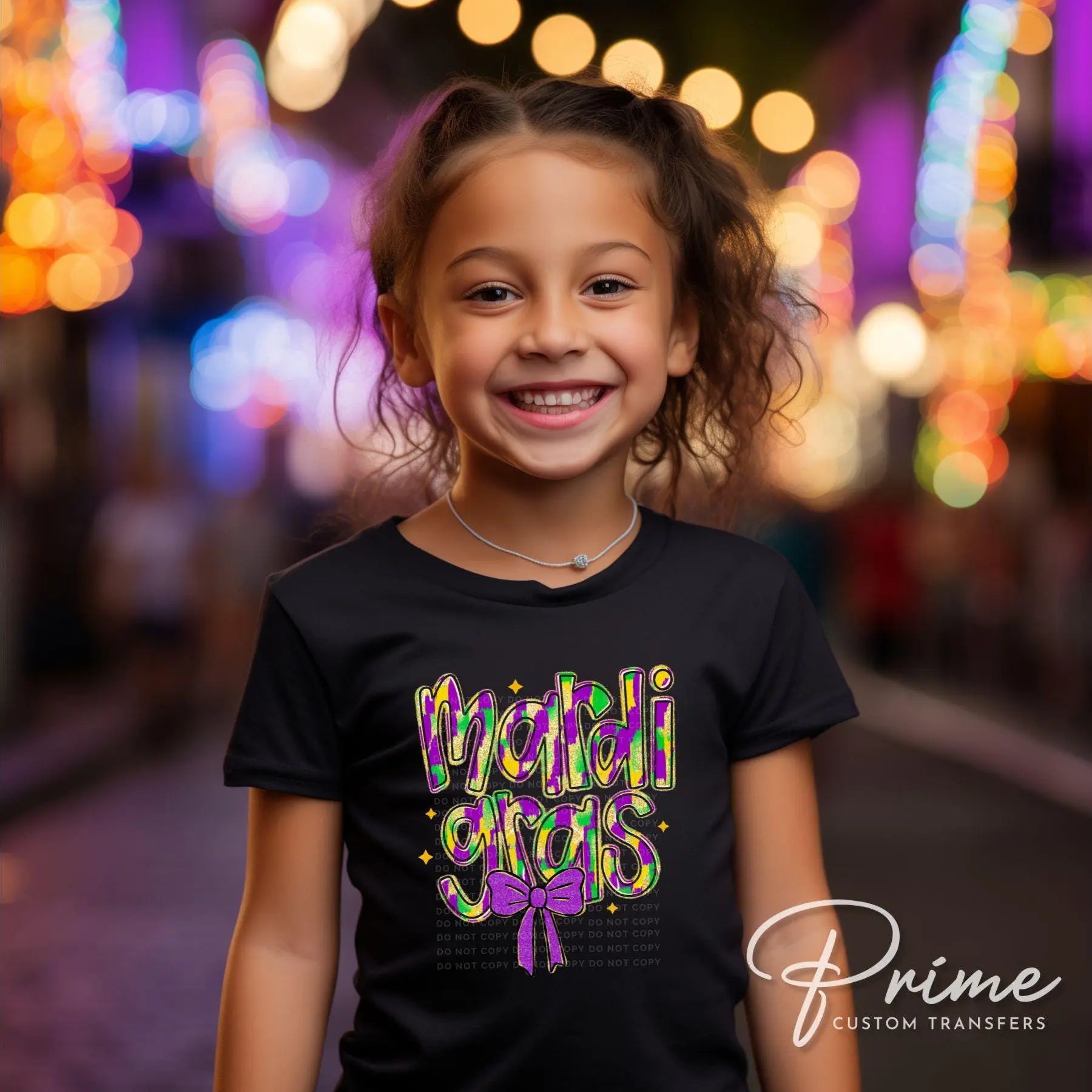 Mardi Gras DTF Transfer, Ready to Press, T-shirt Transfer, Heat Transfer, Direct to Film, Louisiana New Orleans, FAUX Glitter Mardi Gras
